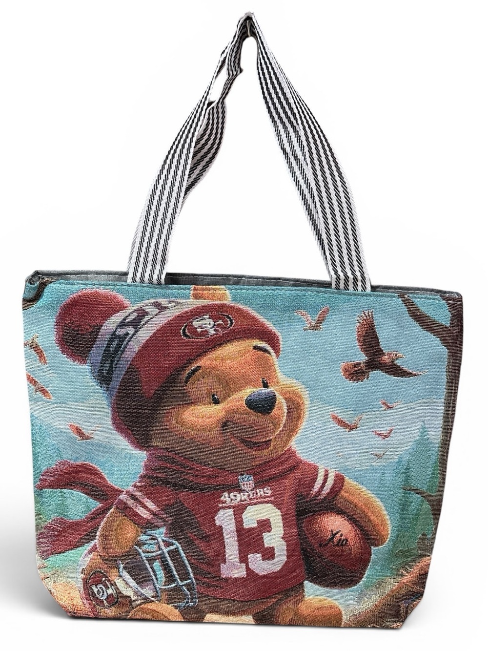 Winnie the Pooh 49ers Graphic Tote - Red & Light Blue